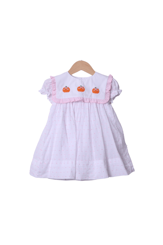 The Smocked Flamingo Apparel & Accessories 3 In 1 Interchangeable French Knot Fall Favorites Swiss Dot Dress