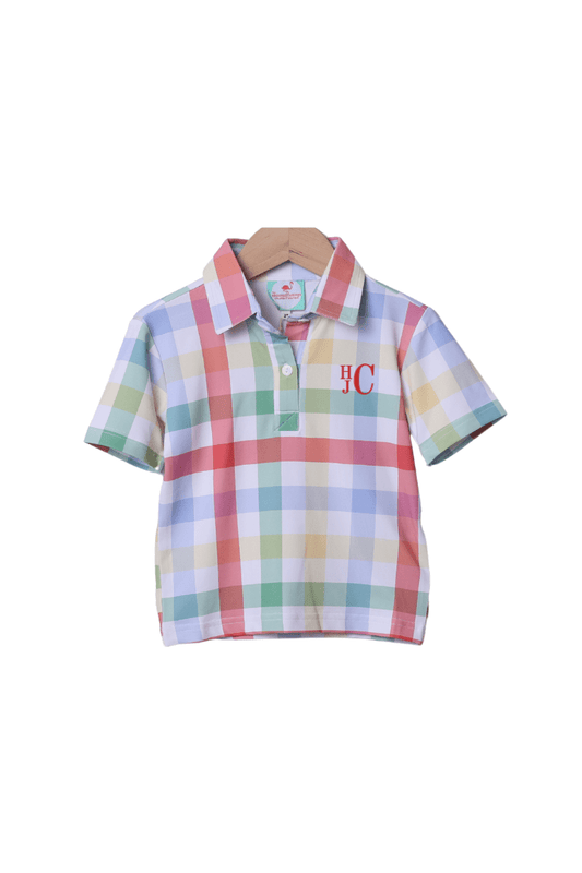 The Smocked Flamingo Apparel & Accessories Back To School Plaid Polo
