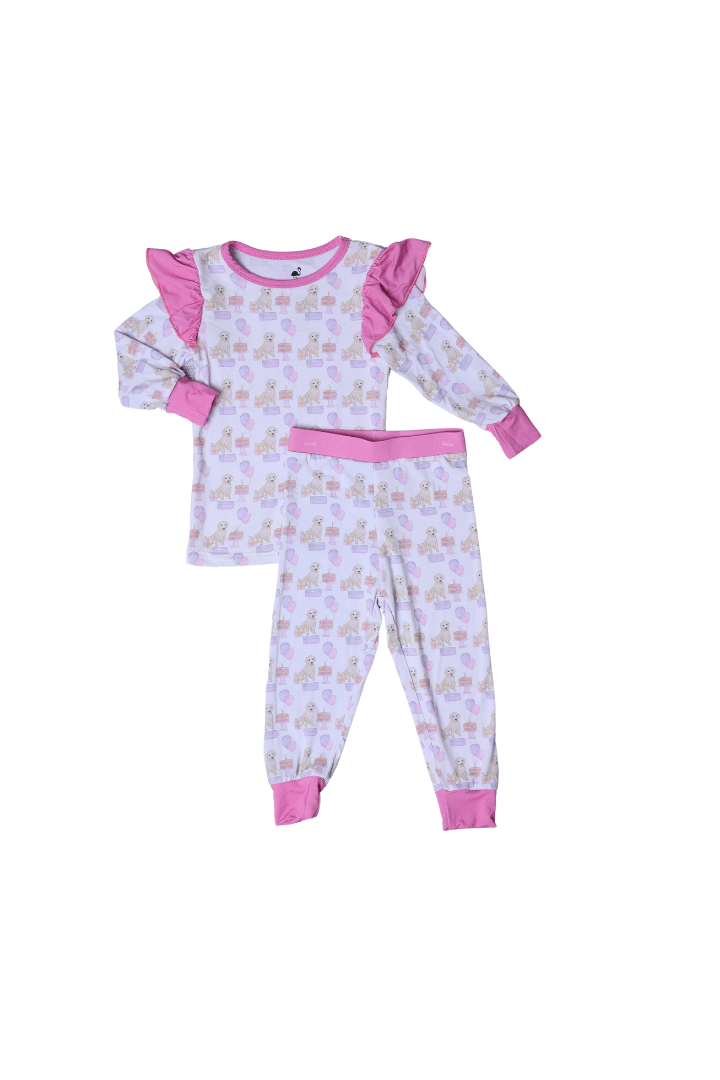 The Smocked Flamingo Apparel & Accessories Birthday Pawty Pink Pajamas