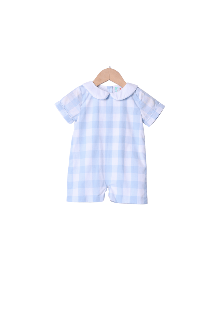 The Smocked Flamingo Apparel & Accessories Blue Gingham Shortall