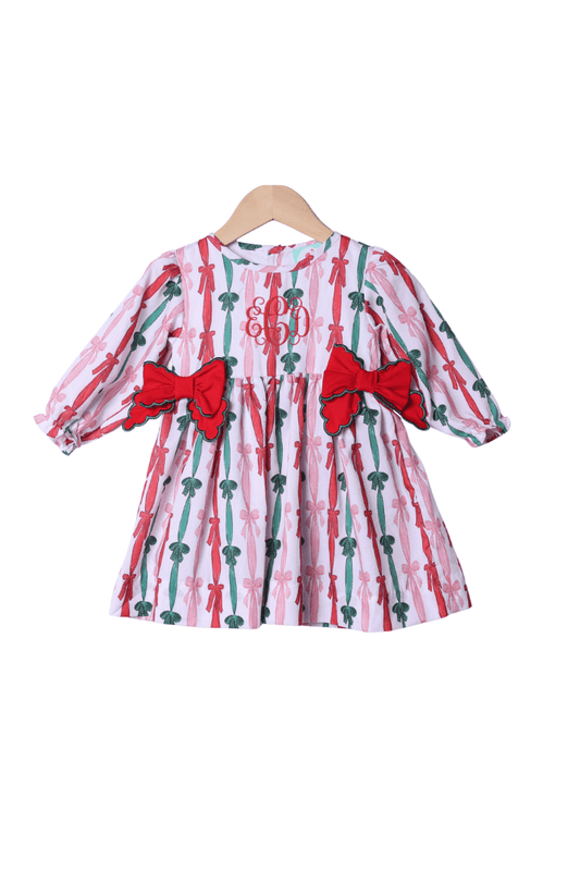 The Smocked Flamingo Apparel & Accessories Christmas Bows Dress