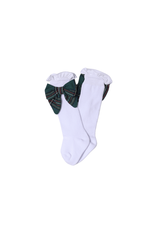 The Smocked Flamingo Apparel & Accessories Christmas Tartan Bow Socks