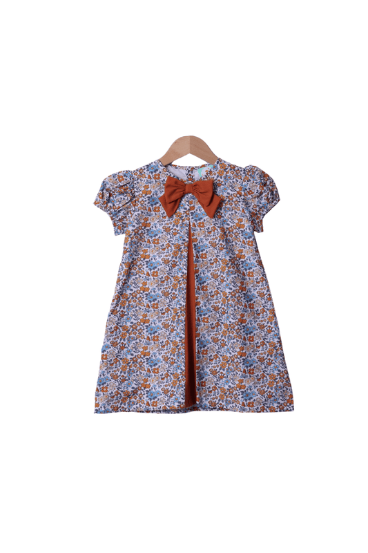 The Smocked Flamingo Apparel & Accessories Fall Floral Bow Dress