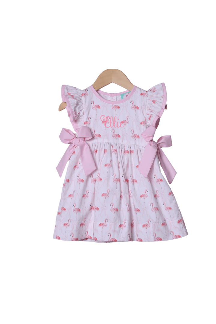 Fancy Flamingo Ruffle Dress 3T