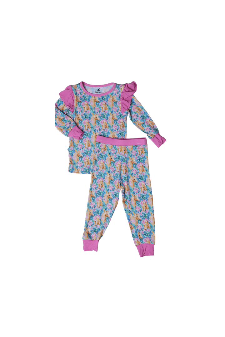 The Smocked Flamingo Apparel & Accessories Floral Horse Pajamas