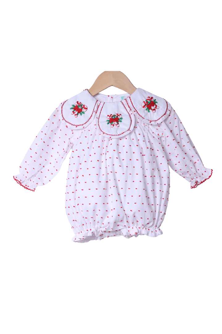 The Smocked Flamingo Apparel & Accessories French Knot Candy Cane Swiss Dot Tulip Bubble