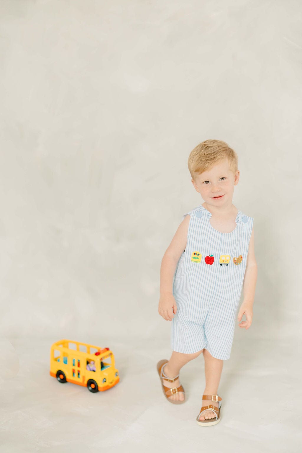 The Smocked Flamingo Apparel & Accessories French Knot School Blue Pinstripe Jon Jon
