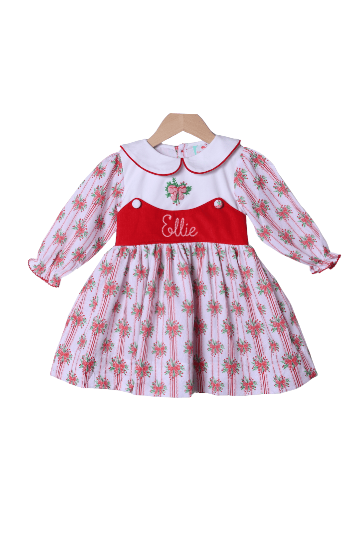 The Smocked Flamingo Apparel & Accessories French Knot Sweet Holly Dress