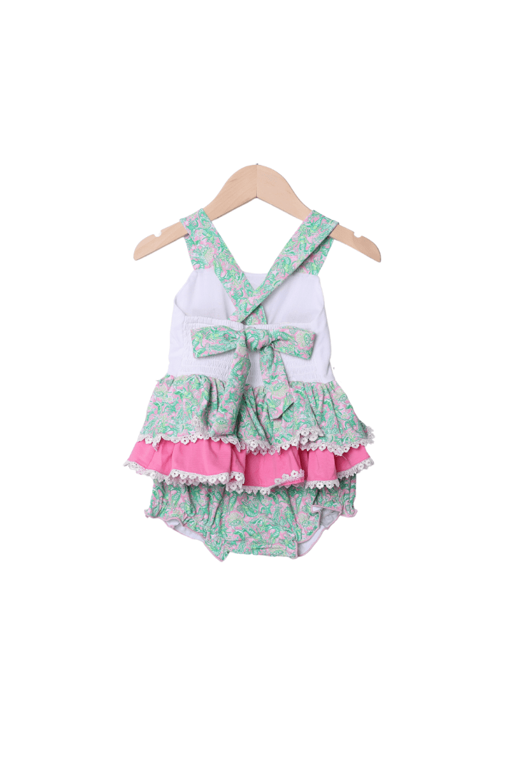 The Smocked Flamingo Apparel & Accessories French Knot Tropical Starfish Bloomer Set