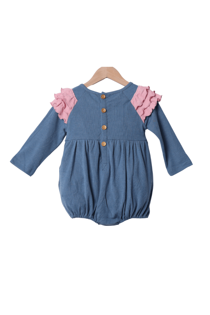 The Smocked Flamingo Apparel & Accessories French Knot Turkey Navy Ruffle Bubble