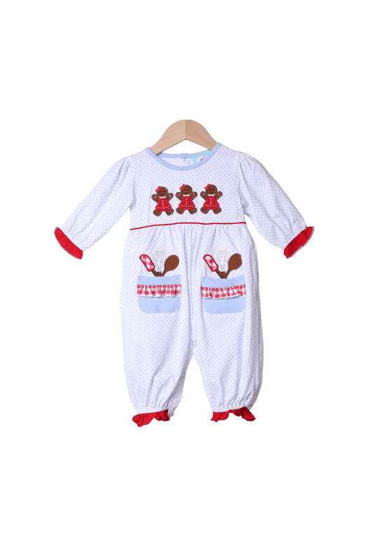 The Smocked Flamingo Apparel & Accessories Gingerbread Cookies Romper