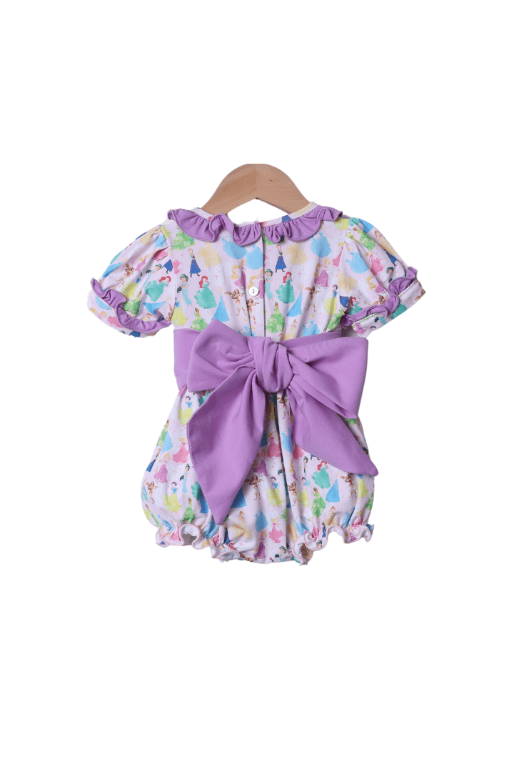 The Smocked Flamingo Apparel & Accessories Hand Embroidered Princess Friends Lavender Bubble