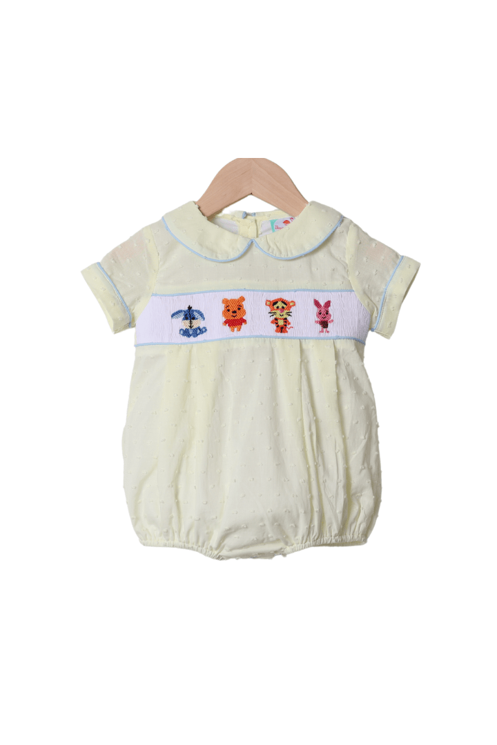 The Smocked Flamingo Apparel & Accessories Honey Bear and Friends Swiss Dot Bubble