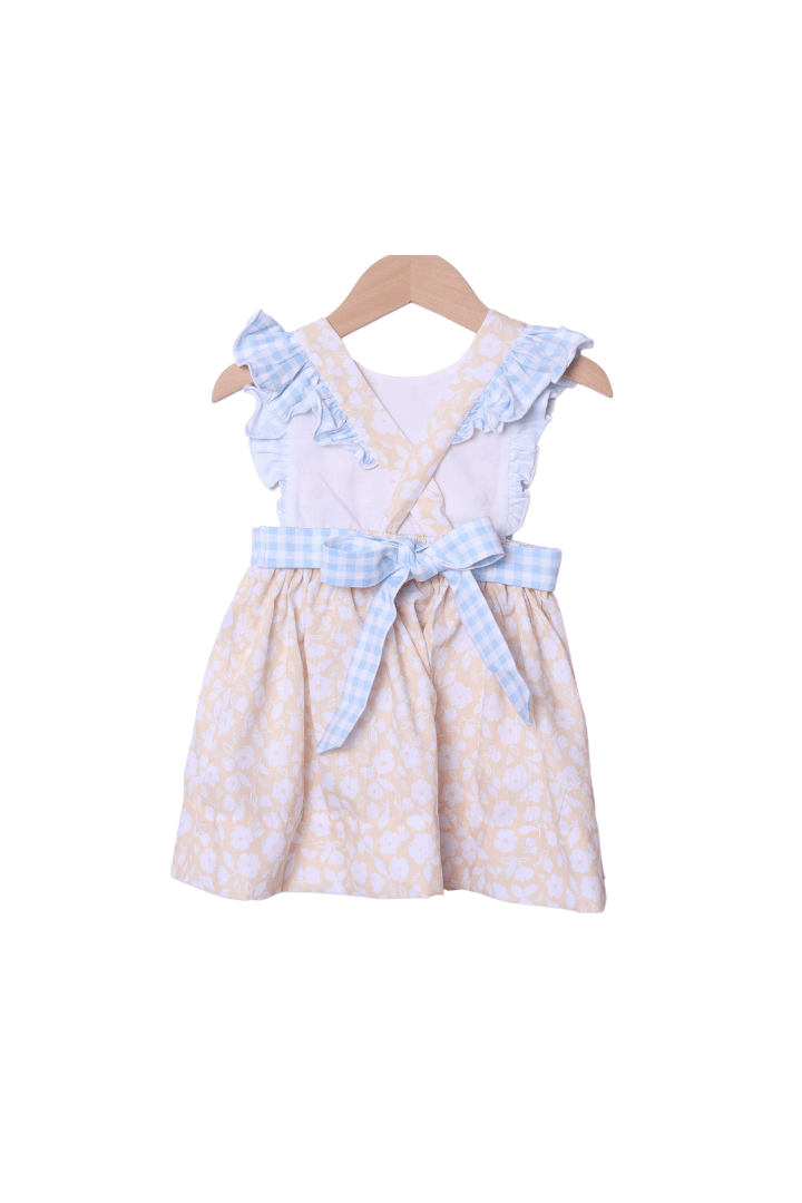 The Smocked Flamingo Apparel & Accessories I Love Mama/Daddy Interchangeable Yellow Floral Dress