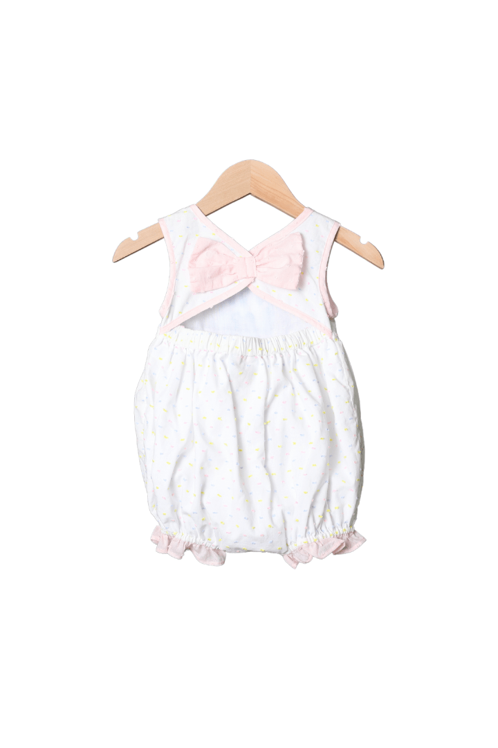 The Smocked Flamingo Apparel & Accessories Pastel Swiss Dot Applique Magical Castle Bow Set