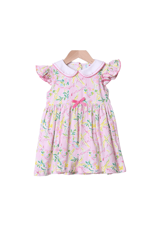 The Smocked Flamingo Apparel & Accessories Pink Paradise Ruffle Knit Dress