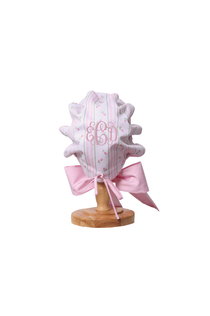The Smocked Flamingo Apparel & Accessories Pink Rose Trellis Bonnet