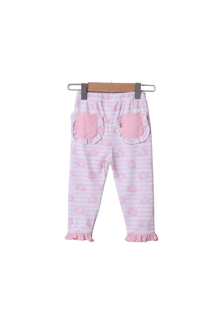 The Smocked Flamingo Apparel & Accessories Pink Stripe Pumpkin Pajamas