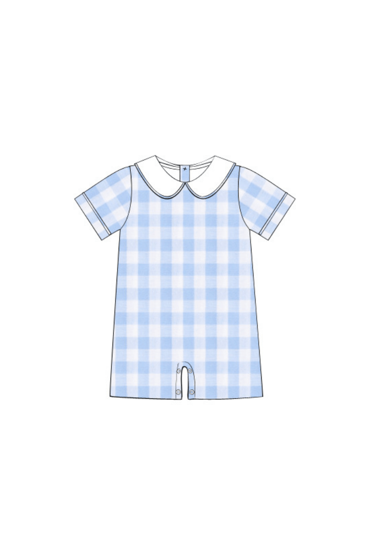 The Smocked Flamingo Apparel & Accessories Pre-Order Blue Gingham Shortall
