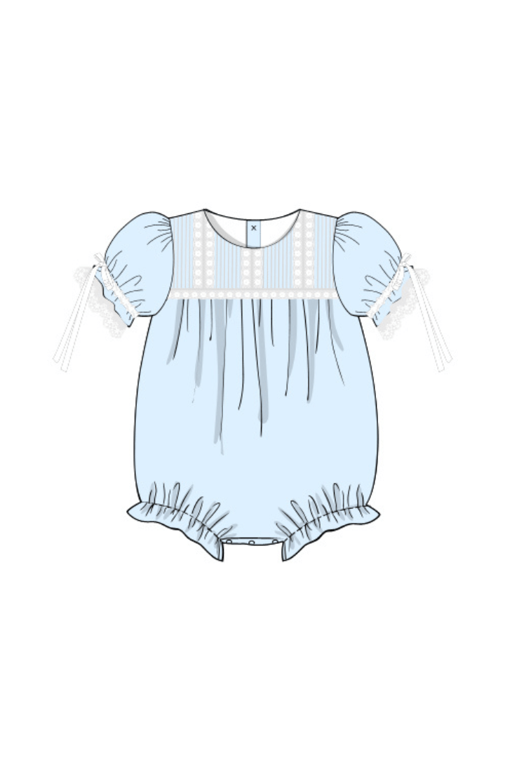 The Smocked Flamingo Apparel & Accessories Pre-Order Blue Lace Heirloom Bubble