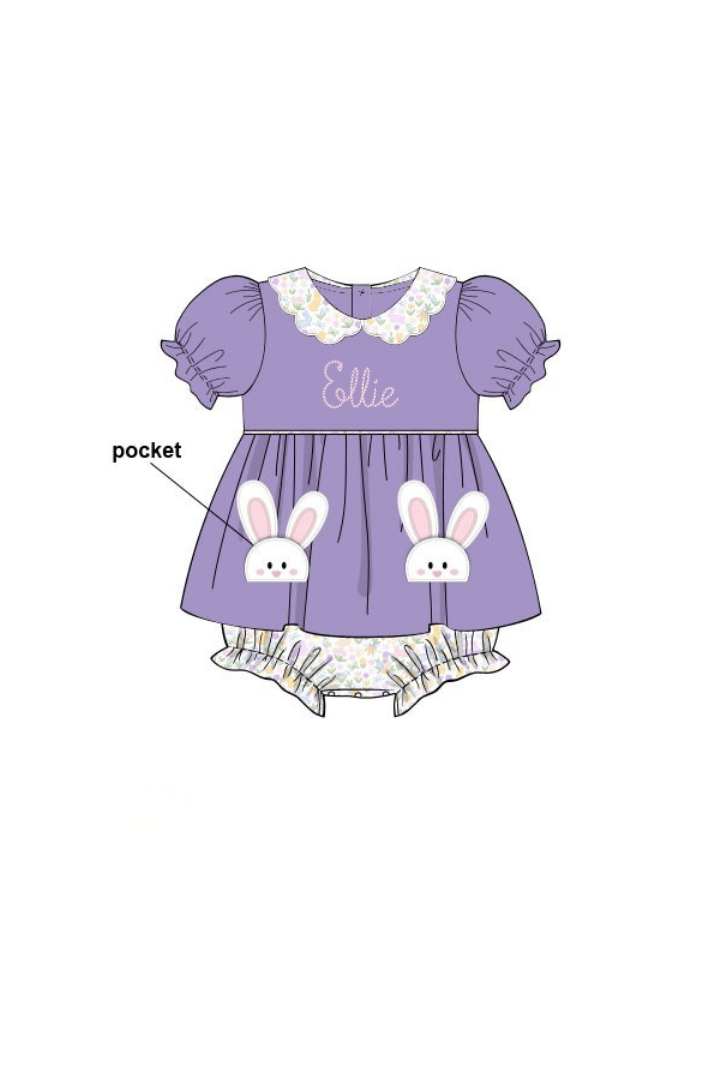 The Smocked Flamingo Apparel & Accessories Pre-Order Bunny Hop Floral Skirted Bubble