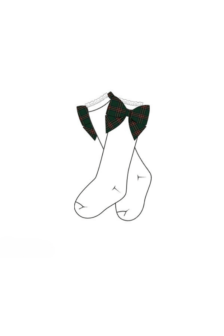 The Smocked Flamingo Apparel & Accessories Pre-Order Christmas Tartan Bow Socks
