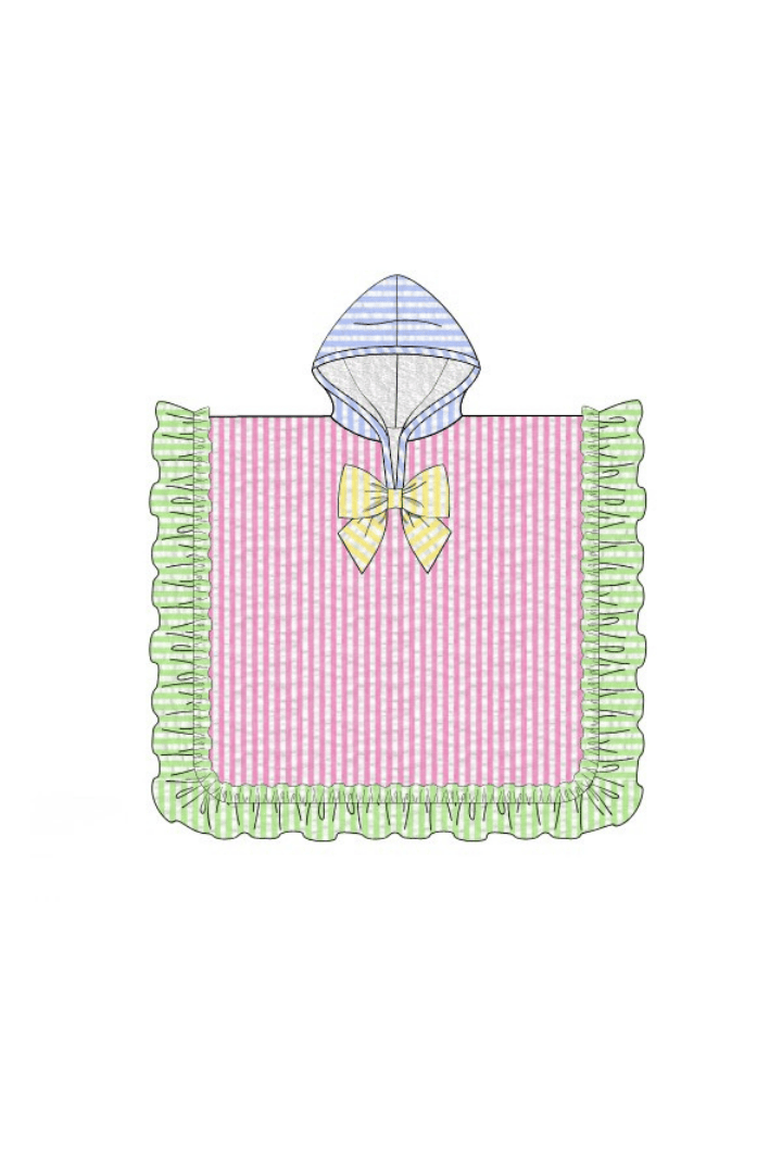 The Smocked Flamingo Apparel & Accessories Pre-Order Color Block Seersucker Ruffle Cover-Up