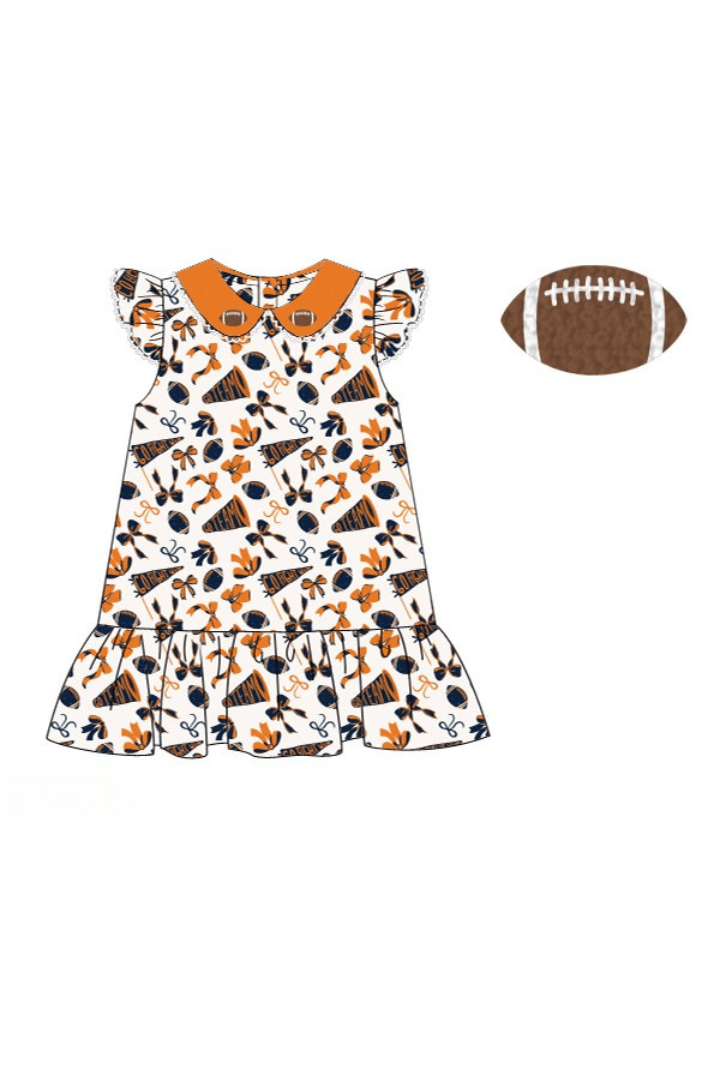 The Smocked Flamingo Apparel & Accessories Pre-Order Copper Floral Football Dress