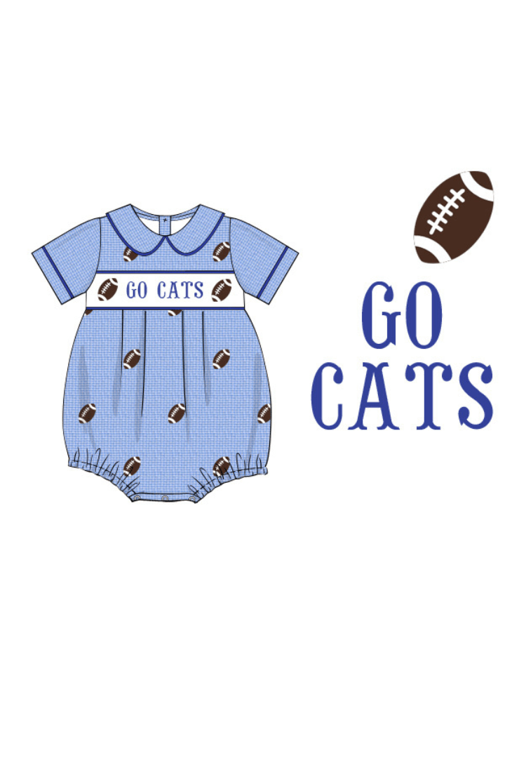 The Smocked Flamingo Apparel & Accessories Pre-Order Custom Personalized Team Blue and White Football Bubble