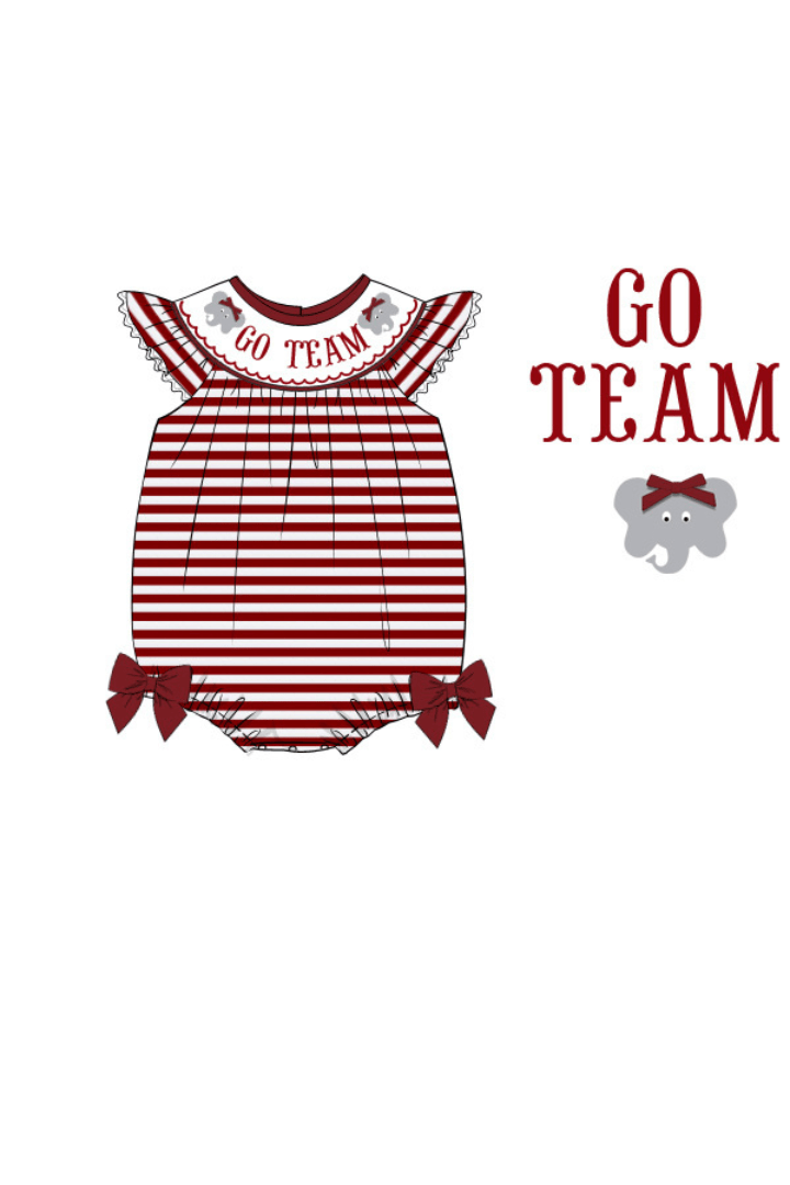The Smocked Flamingo Apparel & Accessories Pre-Order Custom Personalized Team Maroon and White Bishop Bubble