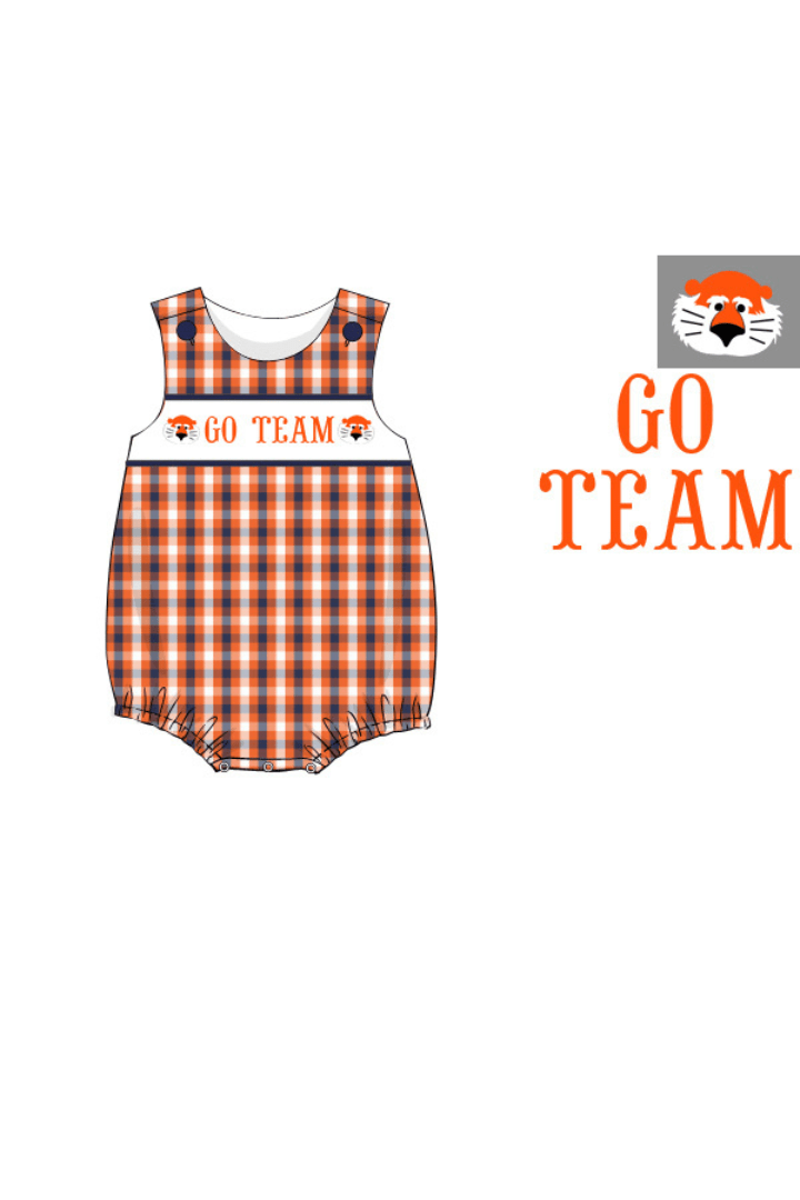 The Smocked Flamingo Apparel & Accessories Pre-Order Custom Personalized Team Navy and Orange Bubble