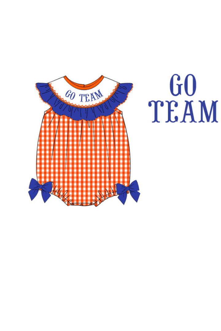 The Smocked Flamingo Apparel & Accessories Pre-Order Custom Personalized Team Orange and Blue Bishop Bubble