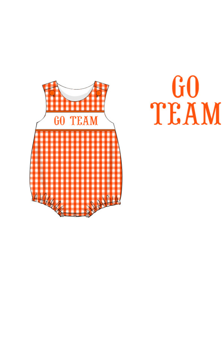 The Smocked Flamingo Apparel & Accessories Pre-Order Custom Personalized Team Orange and White Bubble