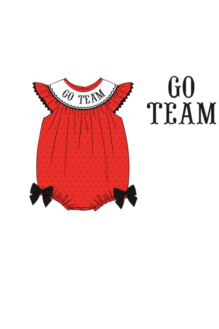 The Smocked Flamingo Apparel & Accessories Pre-Order Custom Personalized Team Red and Black Bishop Bubble