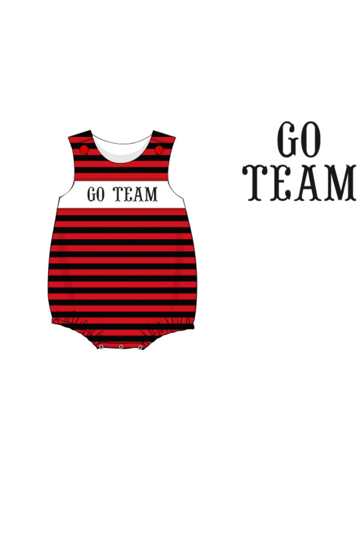 The Smocked Flamingo Apparel & Accessories Pre-Order Custom Personalized Team Red and Black Bubble
