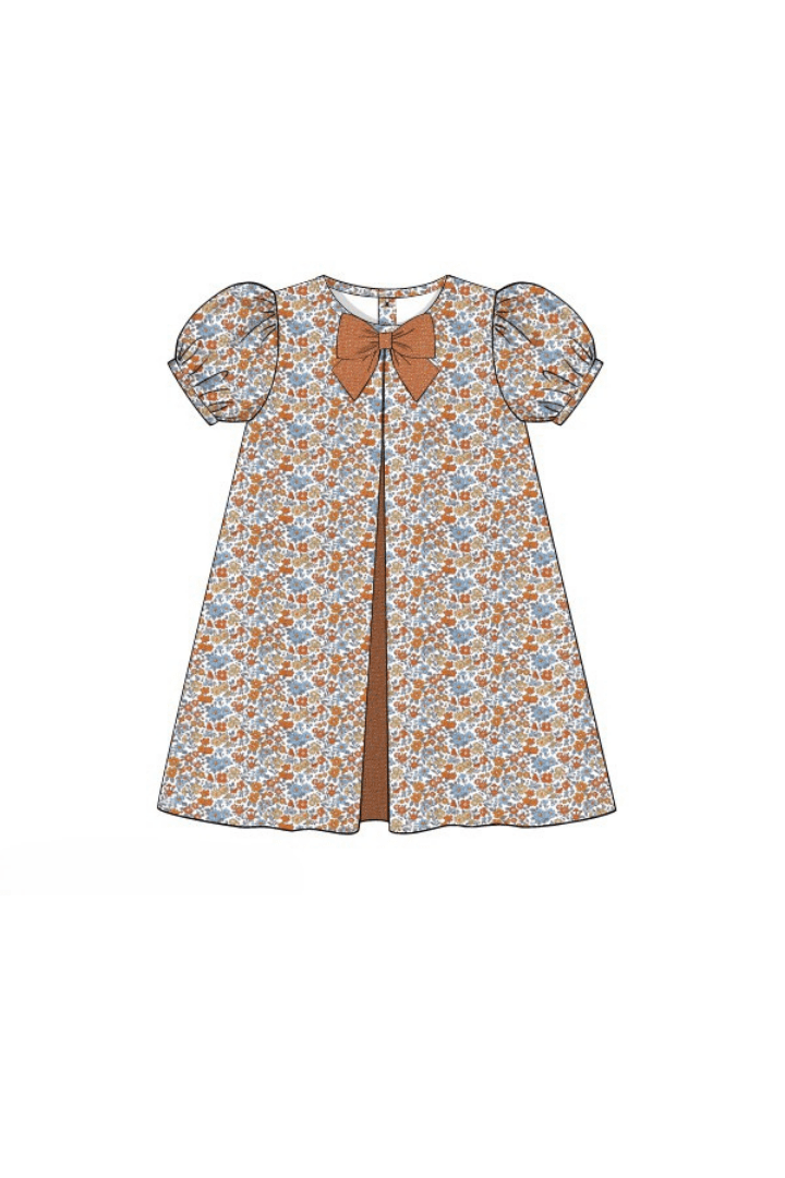 The Smocked Flamingo Apparel & Accessories Pre-Order Fall Floral Bow Dress