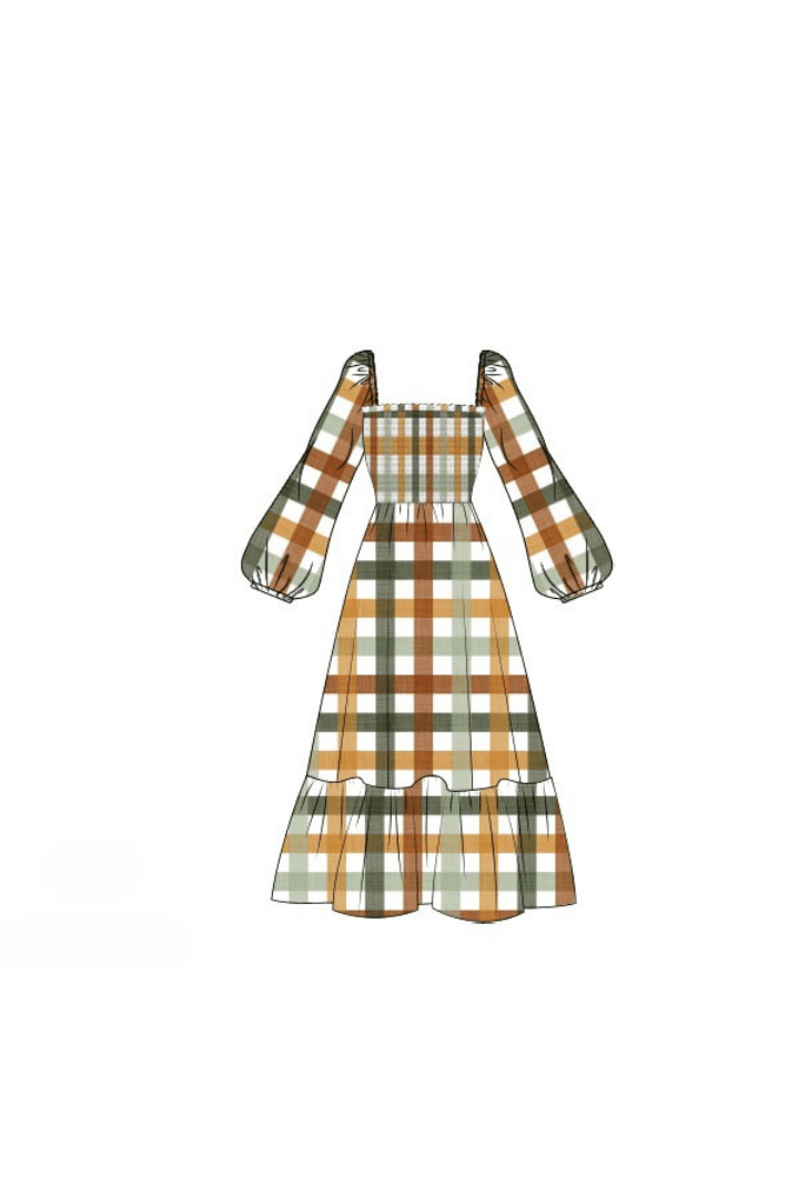 The Smocked Flamingo Apparel & Accessories Pre-Order Fall Plaid Mom Matching Dress