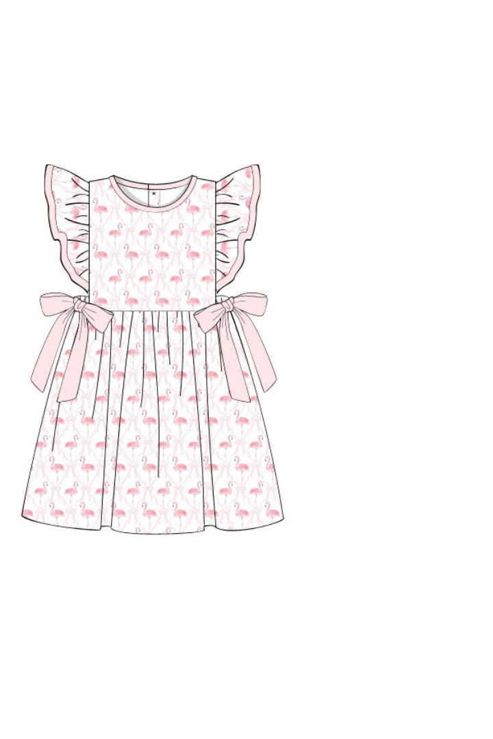 The Smocked Flamingo Apparel & Accessories Pre-Order Fancy Flamingo Ruffle Dress
