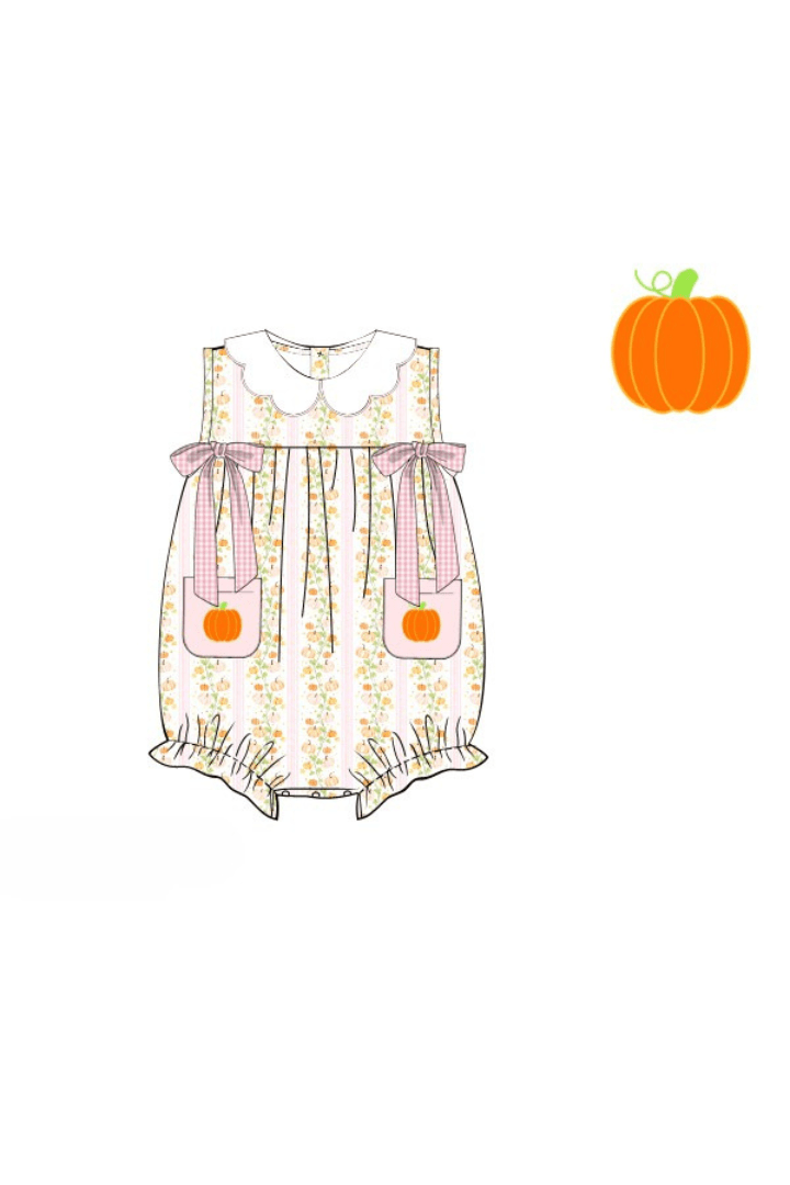 The Smocked Flamingo Apparel & Accessories Pre-Order Fancy Floral Pumpkin Bubble