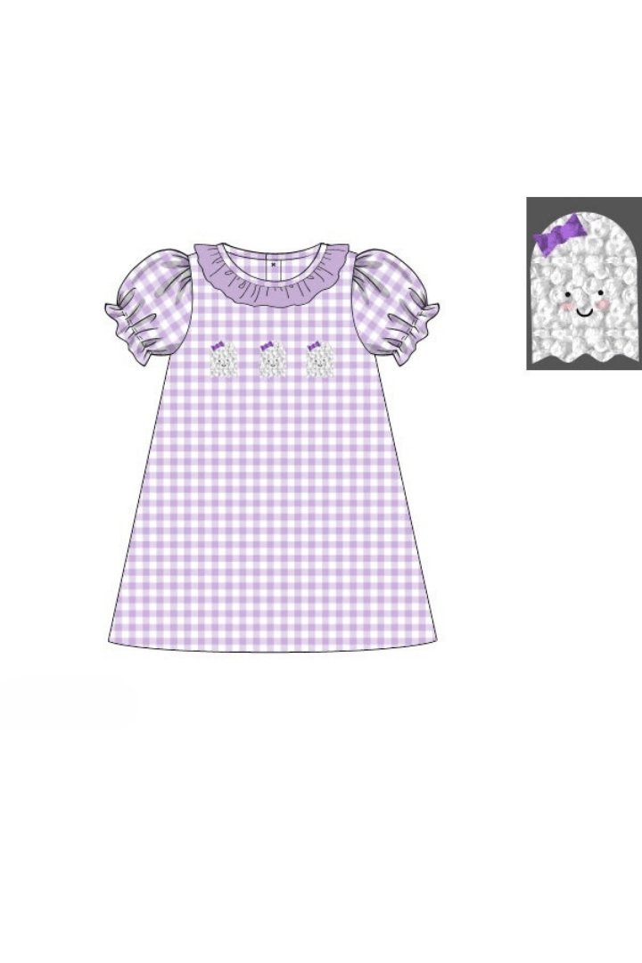 The Smocked Flamingo Apparel & Accessories Pre-Order French Knot Gingham Ghost Dress