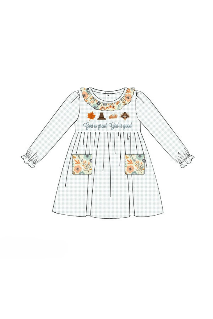 The Smocked Flamingo Apparel & Accessories Pre-Order French Knot God is Good Floral Dress