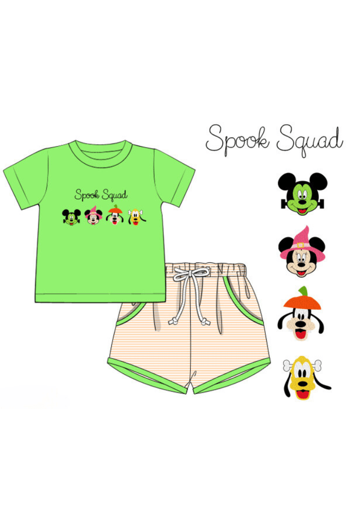 The Smocked Flamingo Apparel & Accessories Pre-Order French Knot Spook Squad Short Set