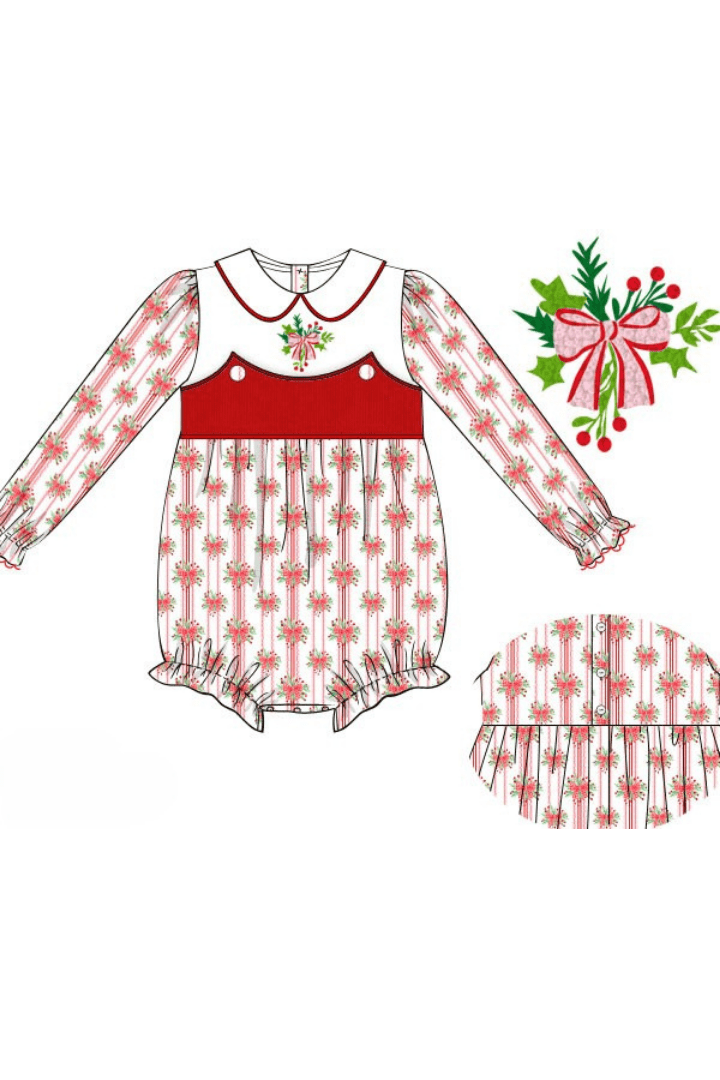 The Smocked Flamingo Apparel & Accessories Pre-Order French Knot Sweet Holly Bubble
