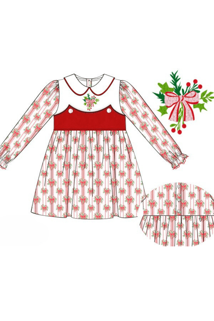 The Smocked Flamingo Apparel & Accessories Pre-Order French Knot Sweet Holly Dress
