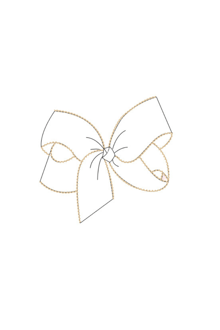 The Smocked Flamingo Apparel & Accessories Pre-Order Grosgrain Bow White/Tan