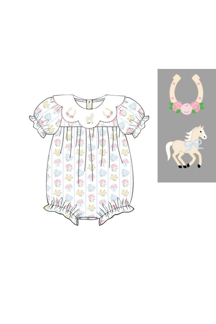 The Smocked Flamingo Apparel & Accessories Pre-Order Hand Embroidered Run For The Roses Bubble