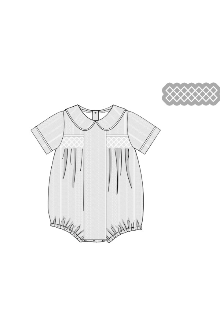 The Smocked Flamingo Apparel & Accessories Pre-Order Heirloom White Linen Smocked Bubble