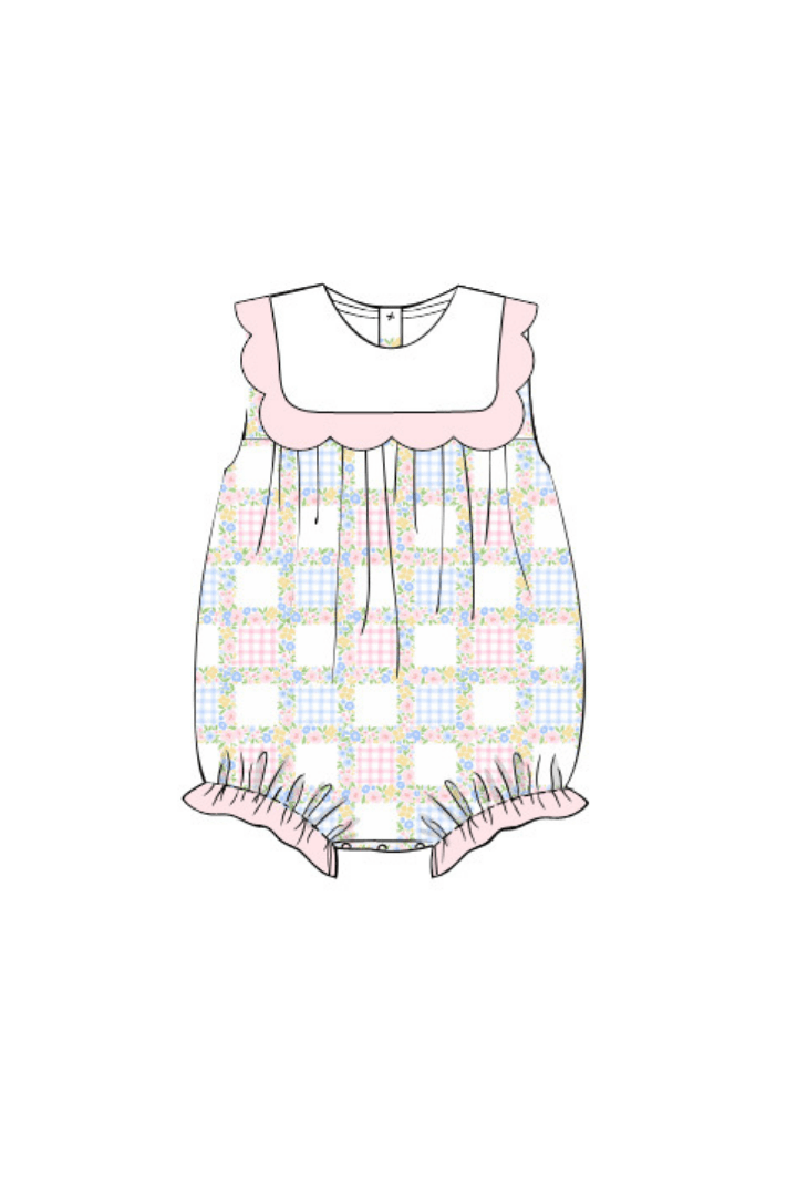 The Smocked Flamingo Apparel & Accessories Pre-Order Patchwork Scalloped Bubble