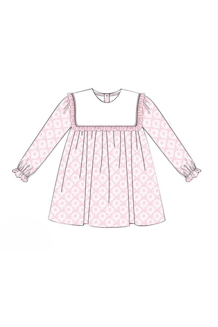 The Smocked Flamingo Apparel & Accessories Pre-Order Pink Heart and Bow Ruffle Dress
