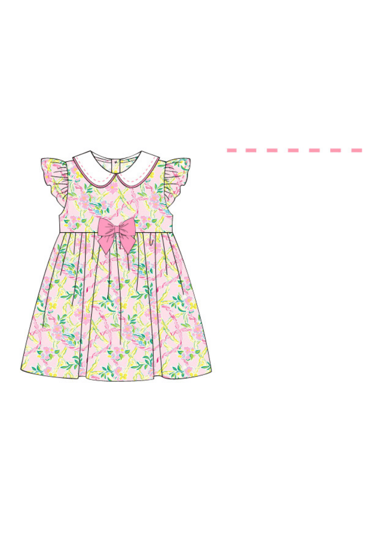 The Smocked Flamingo Apparel & Accessories Pre-Order Pink Paradise Ruffle Knit Dress